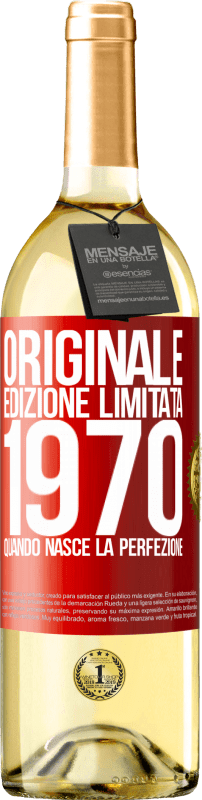 29,95 € Spedizione Gratuita | Vino bianco Edizione WHITE Originale. Edizione Limitata. 1970. Quando nasce la perfezione Etichetta Rossa. Etichetta personalizzabile Vino giovane Raccogliere 2025 Verdejo