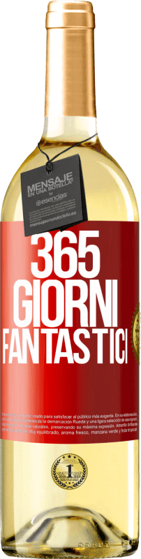 29,95 € Spedizione Gratuita | Vino bianco Edizione WHITE 365 giorni fantastici Etichetta Rossa. Etichetta personalizzabile Vino giovane Raccogliere 2024 Verdejo