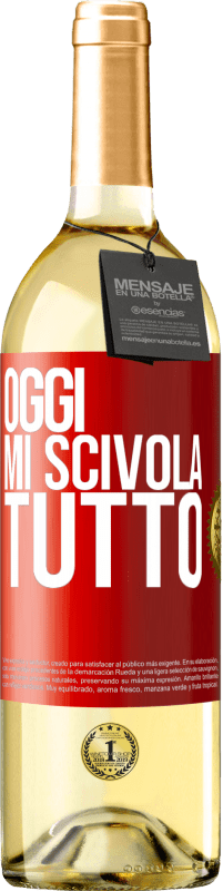 29,95 € | Vino bianco Edizione WHITE Oggi mi scivola tutto Etichetta Rossa. Etichetta personalizzabile Vino giovane Raccogliere 2024 Verdejo