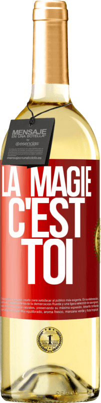 29,95 € | Vin blanc Édition WHITE La magie c'est toi Étiquette Rouge. Étiquette personnalisable Vin jeune Récolte 2023 Verdejo