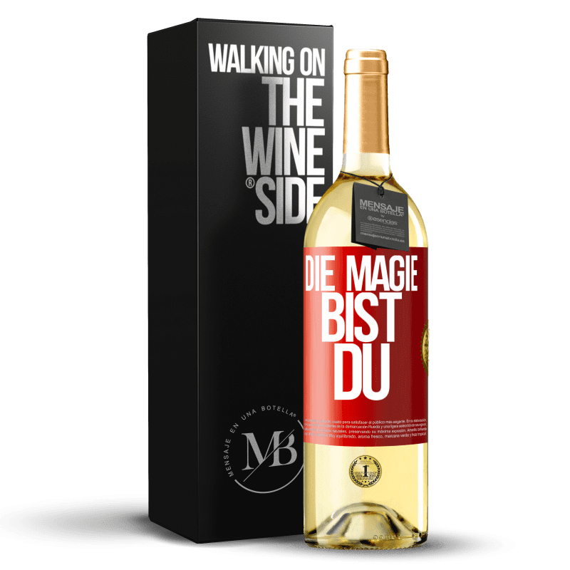 29,95 € Kostenloser Versand | Weißwein WHITE Ausgabe Die Magie bist du Rote Markierung. Anpassbares Etikett Junger Wein Ernte 2023 Verdejo