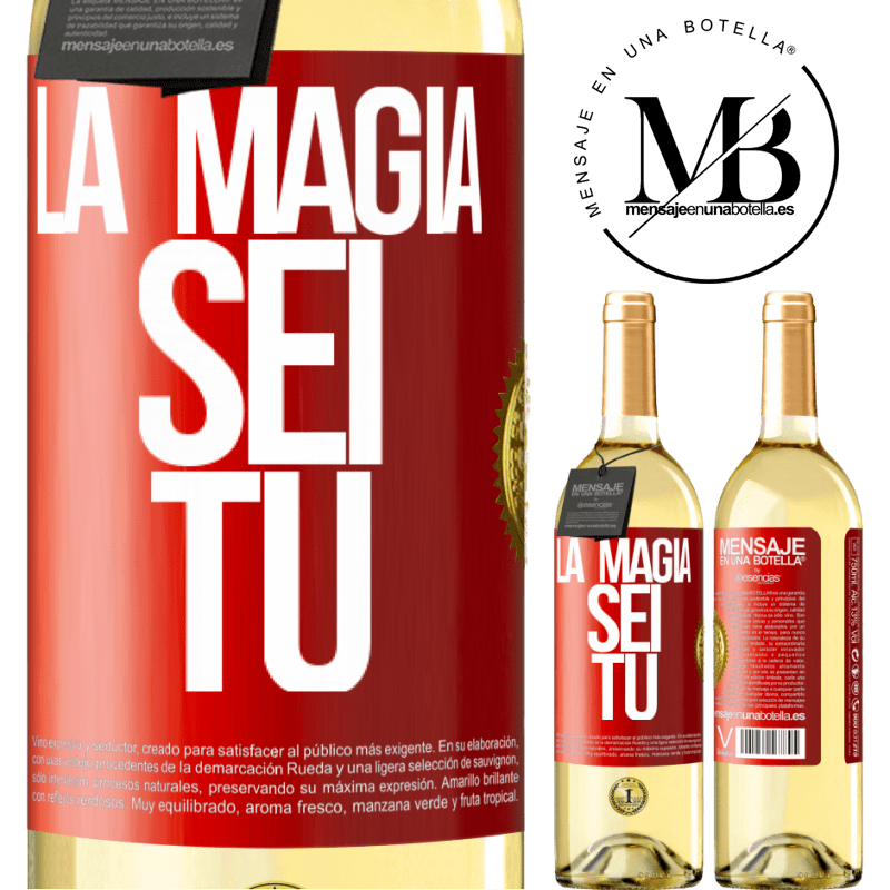 29,95 € Spedizione Gratuita | Vino bianco Edizione WHITE La magia sei tu Etichetta Rossa. Etichetta personalizzabile Vino giovane Raccogliere 2024 Verdejo