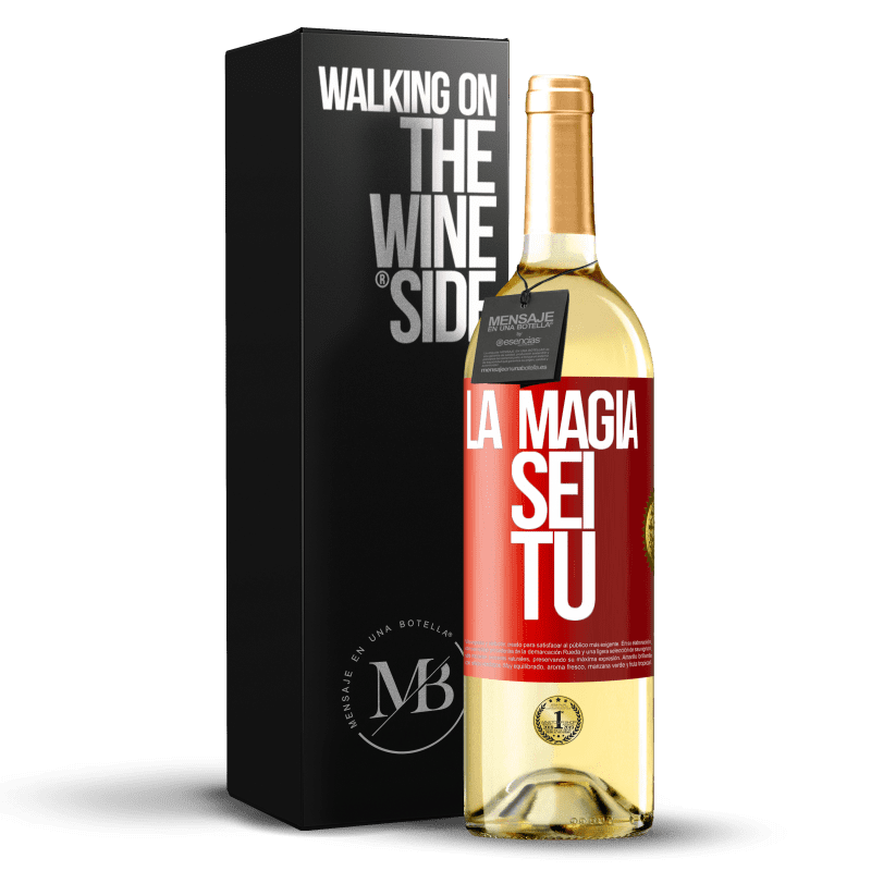 29,95 € Spedizione Gratuita | Vino bianco Edizione WHITE La magia sei tu Etichetta Rossa. Etichetta personalizzabile Vino giovane Raccogliere 2025 Verdejo
