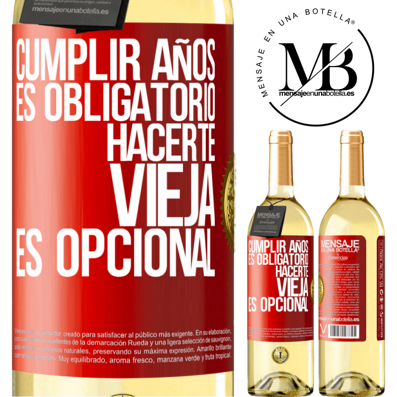 29,95 € Envoi gratuit | Vin blanc Édition WHITE L'âge de rotation est obligatoire, le vieillissement est facultatif Étiquette Rouge. Étiquette personnalisable Vin jeune Récolte 2022 Verdejo