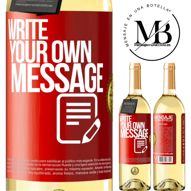 29,95 € Free Shipping | White Wine WHITE Edition Write your own message Red Label. Customizable label Young wine Harvest 2023 Verdejo