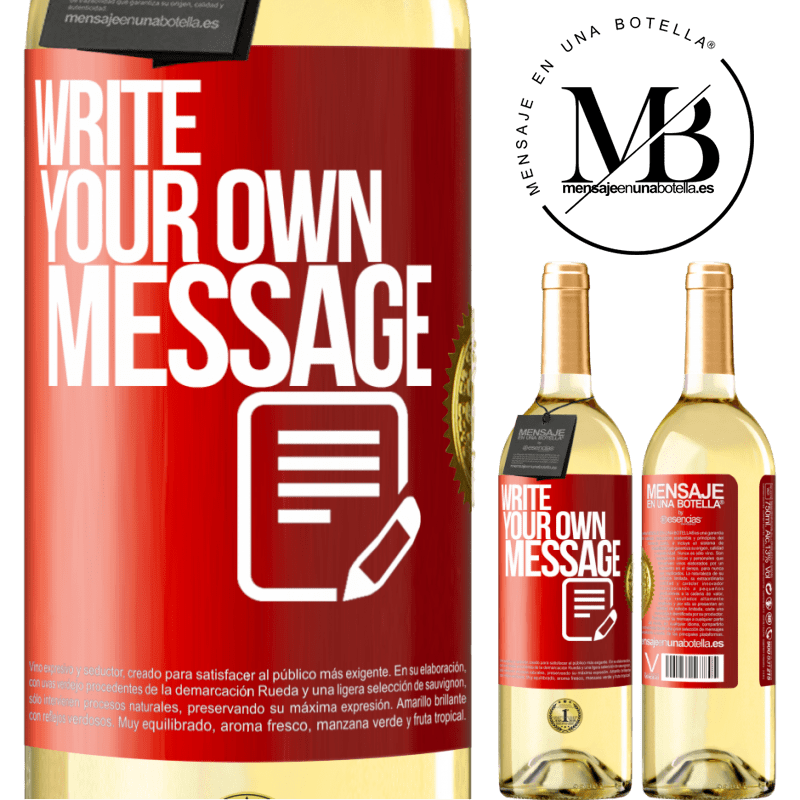 29,95 € Free Shipping | White Wine WHITE Edition Write your own message Red Label. Customizable label Young wine Harvest 2024 Verdejo