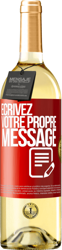 29,95 € Envoi gratuit | Vin blanc Édition WHITE Écrivez votre propre message Étiquette Rouge. Étiquette personnalisable Vin jeune Récolte 2025 Verdejo
