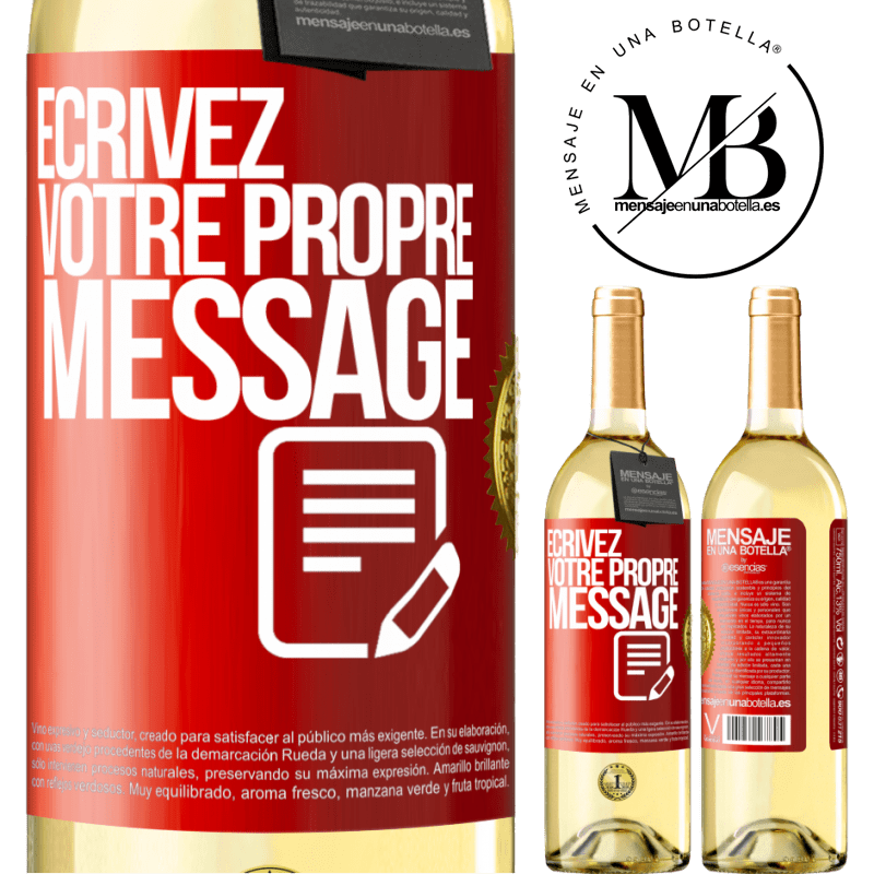 29,95 € Envoi gratuit | Vin blanc Édition WHITE Écrivez votre propre message Étiquette Rouge. Étiquette personnalisable Vin jeune Récolte 2024 Verdejo