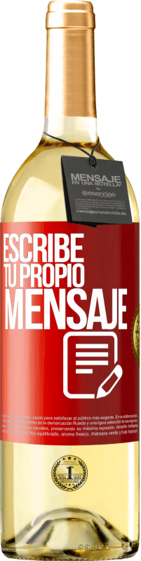 29,95 € | Vino Blanco Edición WHITE Escribe tu propio mensaje Etiqueta Roja. Etiqueta personalizable Vino joven Cosecha 2023 Verdejo