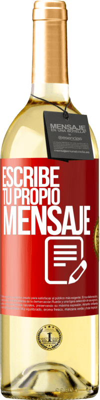 29,95 € | Vino Blanco Edición WHITE Escribe tu propio mensaje Etiqueta Roja. Etiqueta personalizable Vino joven Cosecha 2024 Verdejo