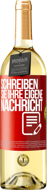29,95 € | Weißwein WHITE Ausgabe Schreib deine eigene Nachricht Rote Markierung. Anpassbares Etikett Junger Wein Ernte 2023 Verdejo