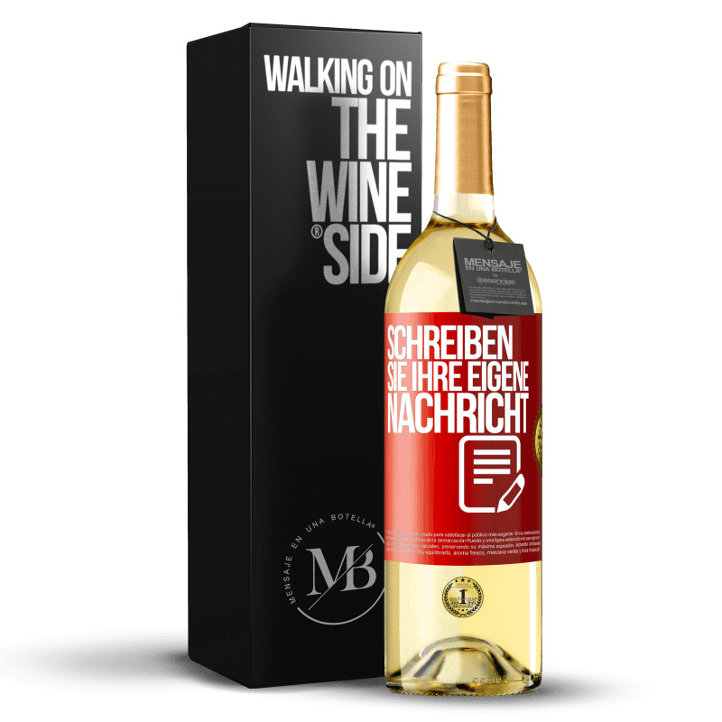 29,95 € Kostenloser Versand | Weißwein WHITE Ausgabe Schreib deine eigene Nachricht Rote Markierung. Anpassbares Etikett Junger Wein Ernte 2023 Verdejo