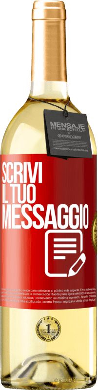 29,95 € | Vino bianco Edizione WHITE Scrivi il tuo messaggio Etichetta Rossa. Etichetta personalizzabile Vino giovane Raccogliere 2023 Verdejo