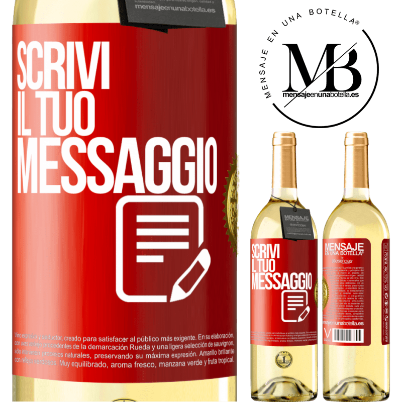 29,95 € Spedizione Gratuita | Vino bianco Edizione WHITE Scrivi il tuo messaggio Etichetta Rossa. Etichetta personalizzabile Vino giovane Raccogliere 2024 Verdejo