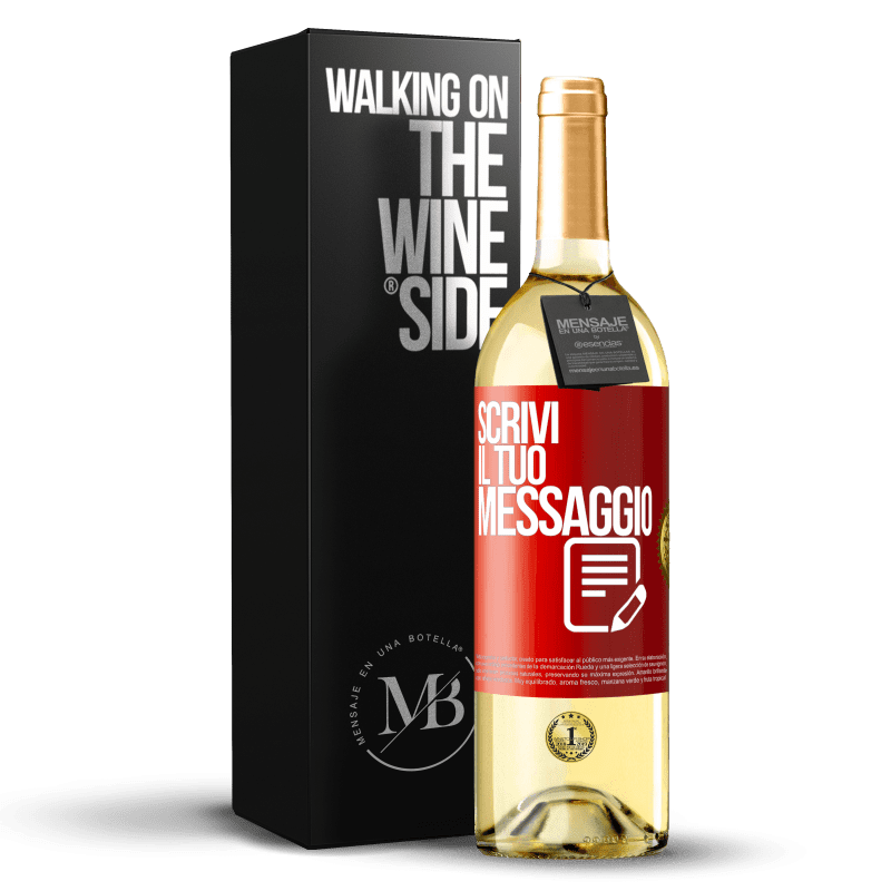 29,95 € Spedizione Gratuita | Vino bianco Edizione WHITE Scrivi il tuo messaggio Etichetta Rossa. Etichetta personalizzabile Vino giovane Raccogliere 2024 Verdejo