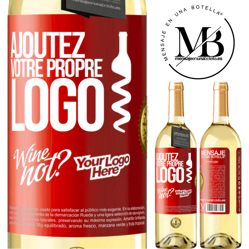 29,95 € Envoi gratuit | Vin blanc Édition WHITE Ajoutez votre propre logo Étiquette Rouge. Étiquette personnalisable Vin jeune Récolte 2022 Verdejo
