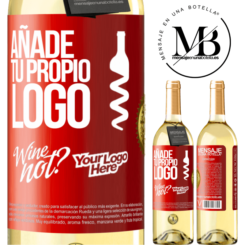 29,95 € Envío gratis | Vino Blanco Edición WHITE Añade tu propio logo Etiqueta Roja. Etiqueta personalizable Vino joven Cosecha 2023 Verdejo