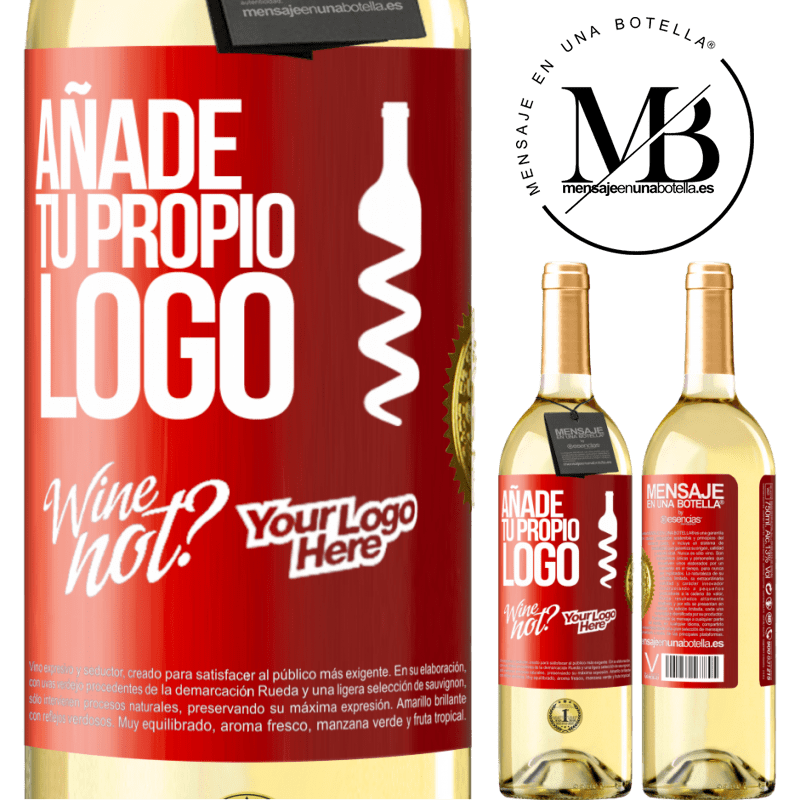 29,95 € Envío gratis | Vino Blanco Edición WHITE Añade tu propio logo Etiqueta Roja. Etiqueta personalizable Vino joven Cosecha 2024 Verdejo