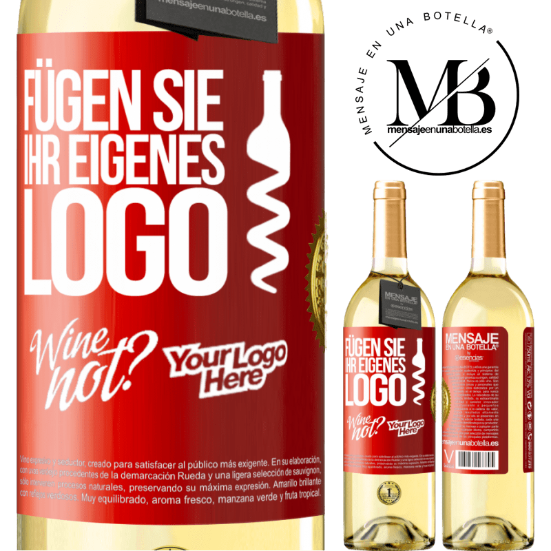 29,95 € Kostenloser Versand | Weißwein WHITE Ausgabe Füge dein eigenes Logo hinzu Rote Markierung. Anpassbares Etikett Junger Wein Ernte 2023 Verdejo