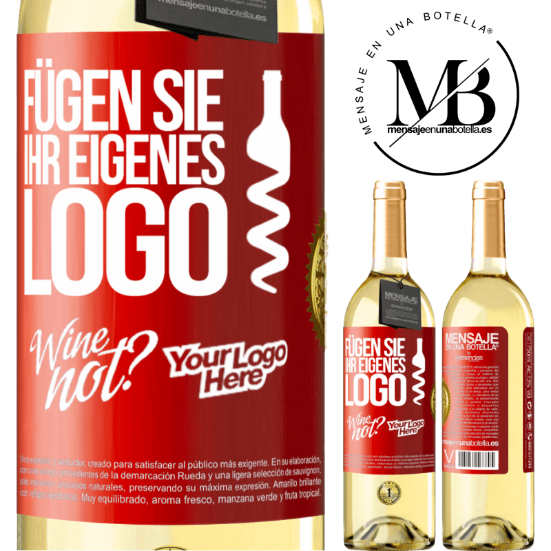 29,95 € Kostenloser Versand | Weißwein WHITE Ausgabe Füge dein eigenes Logo hinzu Rote Markierung. Anpassbares Etikett Junger Wein Ernte 2024 Verdejo