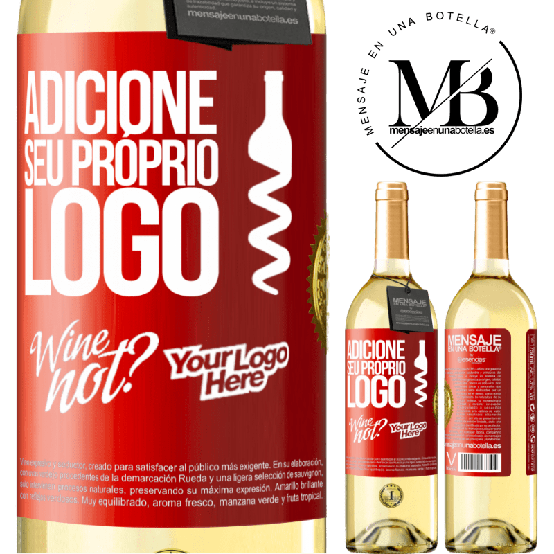 29,95 € Envio grátis | Vinho branco Edição WHITE Adicione seu próprio logo Etiqueta Vermelha. Etiqueta personalizável Vinho jovem Colheita 2023 Verdejo