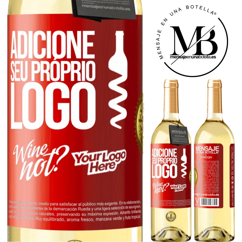 29,95 € Envio grátis | Vinho branco Edição WHITE Adicione seu próprio logo Etiqueta Vermelha. Etiqueta personalizável Vinho jovem Colheita 2024 Verdejo