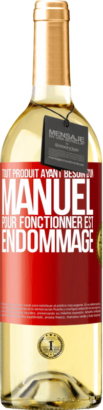 Envoi gratuit | Vin blanc Édition WHITE Tout produit ayant besoin d'un manuel pour fonctionner est endommagé Étiquette Rouge. Étiquette personnalisable Vin jeune Récolte 2023 Verdejo