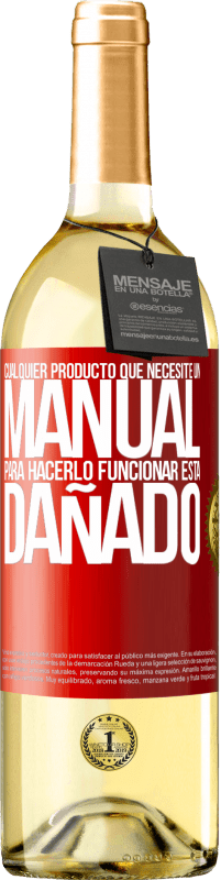 Envío gratis | Vino Blanco Edición WHITE Cualquier producto que necesite un manual para hacerlo funcionar, está dañado Etiqueta Roja. Etiqueta personalizable Vino joven Cosecha 2023 Verdejo