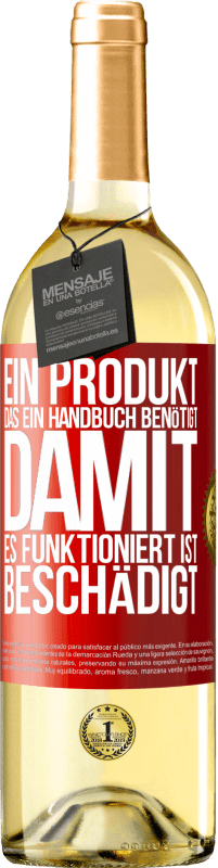 Kostenloser Versand | Weißwein WHITE Ausgabe Ein Produkt, das ein Handbuch benötigt, damit es funktioniert, ist beschädigt Rote Markierung. Anpassbares Etikett Junger Wein Ernte 2023 Verdejo