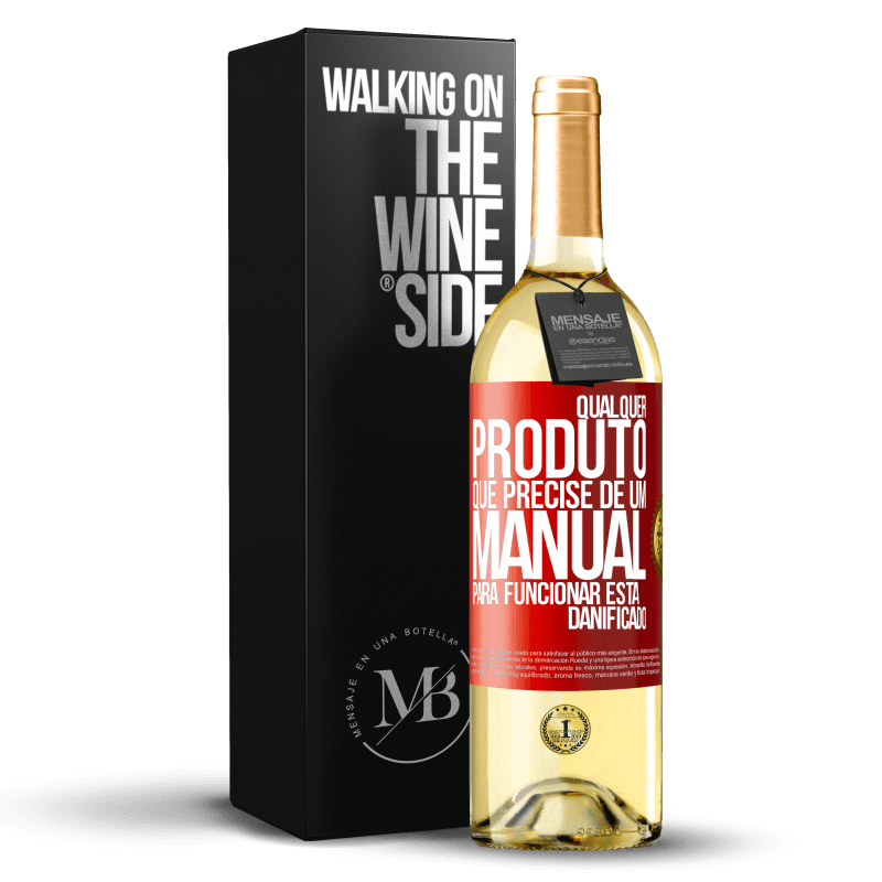 29,95 € Envio grátis | Vinho branco Edição WHITE Qualquer produto que precise de um manual para funcionar está danificado Etiqueta Vermelha. Etiqueta personalizável Vinho jovem Colheita 2023 Verdejo