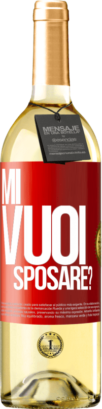 29,95 € Spedizione Gratuita | Vino bianco Edizione WHITE Mi vuoi sposare? Etichetta Rossa. Etichetta personalizzabile Vino giovane Raccogliere 2025 Verdejo