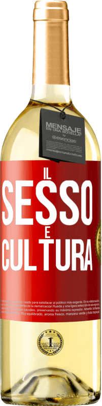 Spedizione Gratuita | Vino bianco Edizione WHITE Il sesso è cultura Etichetta Rossa. Etichetta personalizzabile Vino giovane Raccogliere 2023 Verdejo