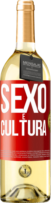 Envio grátis | Vinho branco Edição WHITE Sexo é cultura Etiqueta Vermelha. Etiqueta personalizável Vinho jovem Colheita 2023 Verdejo