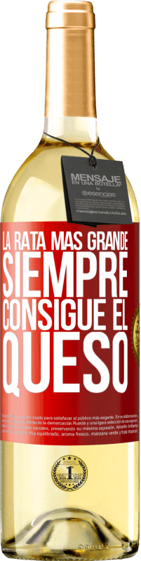 Envío gratis | Vino Blanco Edición WHITE La rata más grande siempre consigue el queso Etiqueta Roja. Etiqueta personalizable Vino joven Cosecha 2023 Verdejo