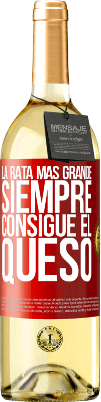 29,95 € | Vino Blanco Edición WHITE La rata más grande siempre consigue el queso Etiqueta Roja. Etiqueta personalizable Vino joven Cosecha 2025 Verdejo