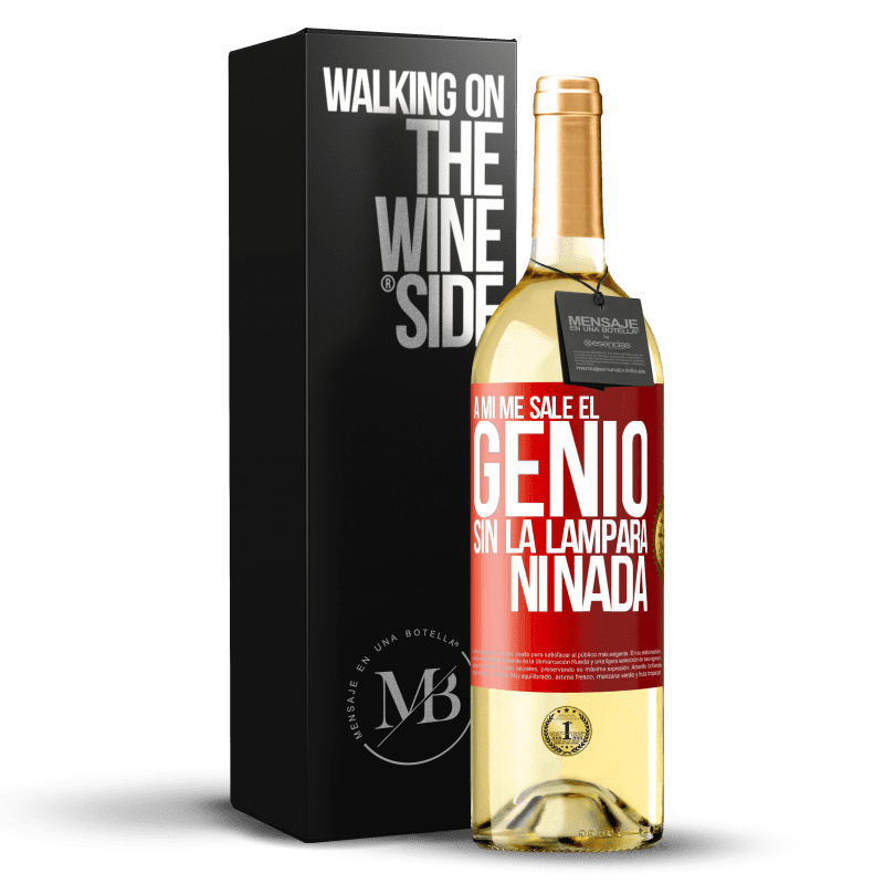 29,95 € Envío gratis | Vino Blanco Edición WHITE A mí me sale el genio sin la lámpara ni nada Etiqueta Roja. Etiqueta personalizable Vino joven Cosecha 2023 Verdejo