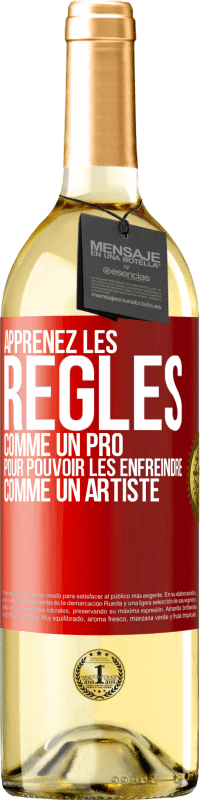 29,95 € Envoi gratuit | Vin blanc Édition WHITE Apprenez les règles comme un pro pour pouvoir les enfreindre comme un artiste Étiquette Rouge. Étiquette personnalisable Vin jeune Récolte 2025 Verdejo
