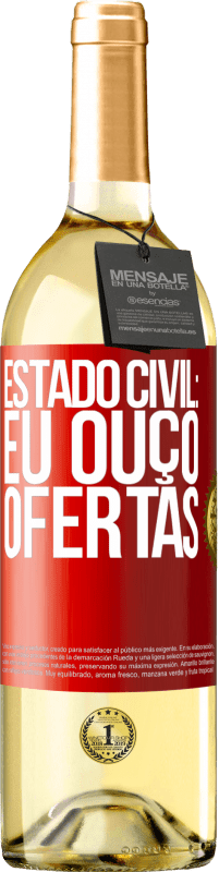 29,95 € Envio grátis | Vinho branco Edição WHITE Estado civil: eu ouço ofertas Etiqueta Vermelha. Etiqueta personalizável Vinho jovem Colheita 2025 Verdejo