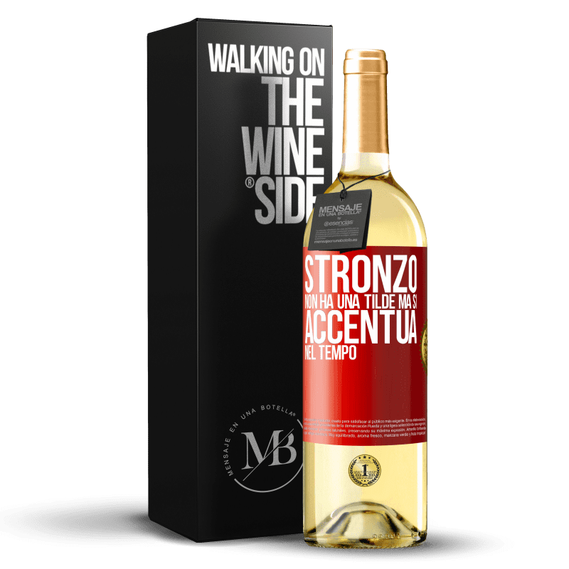 29,95 € Spedizione Gratuita | Vino bianco Edizione WHITE Stronzo non ha una tilde, ma si accentua nel tempo Etichetta Rossa. Etichetta personalizzabile Vino giovane Raccogliere 2023 Verdejo