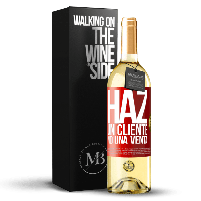 29,95 € Envío gratis | Vino Blanco Edición WHITE Haz un cliente, no una venta Etiqueta Roja. Etiqueta personalizable Vino joven Cosecha 2023 Verdejo