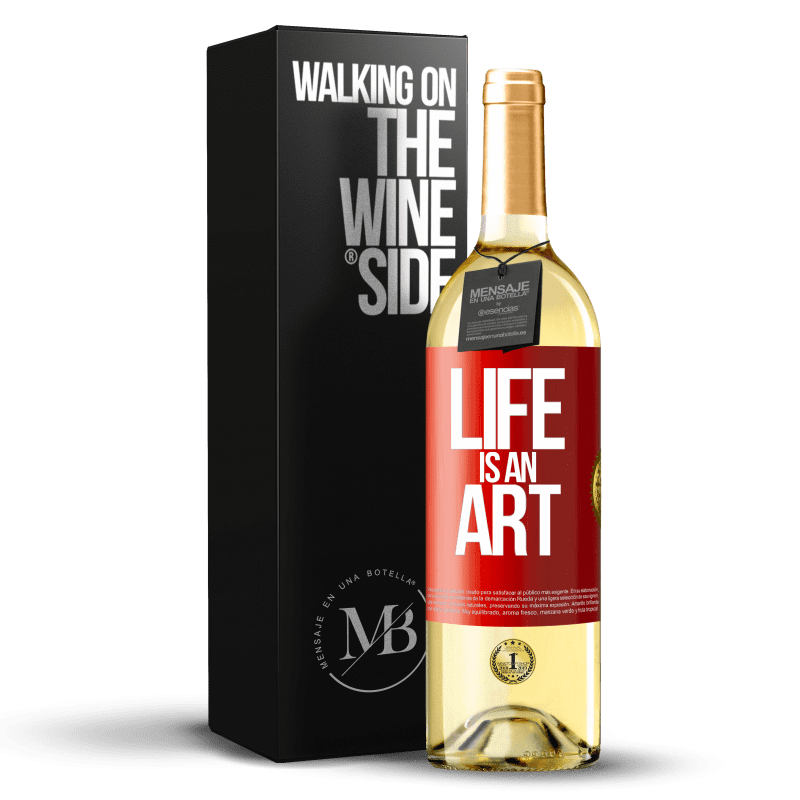 29,95 € Free Shipping | White Wine WHITE Edition Life is an art Red Label. Customizable label Young wine Harvest 2023 Verdejo