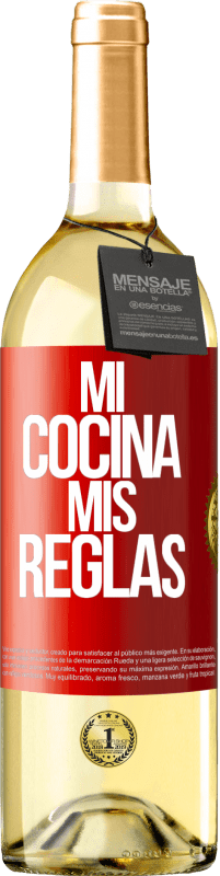 Envío gratis | Vino Blanco Edición WHITE Mi cocina, mis reglas Etiqueta Roja. Etiqueta personalizable Vino joven Cosecha 2023 Verdejo