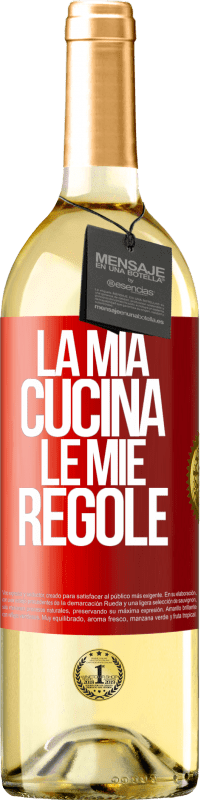 Spedizione Gratuita | Vino bianco Edizione WHITE La mia cucina, le mie regole Etichetta Rossa. Etichetta personalizzabile Vino giovane Raccogliere 2023 Verdejo