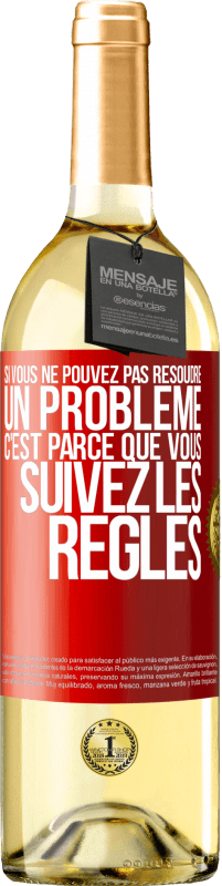 29,95 € Envoi gratuit | Vin blanc Édition WHITE Si vous ne pouvez pas résoudre un problème, c'est parce que vous suivez les règles Étiquette Rouge. Étiquette personnalisable Vin jeune Récolte 2025 Verdejo