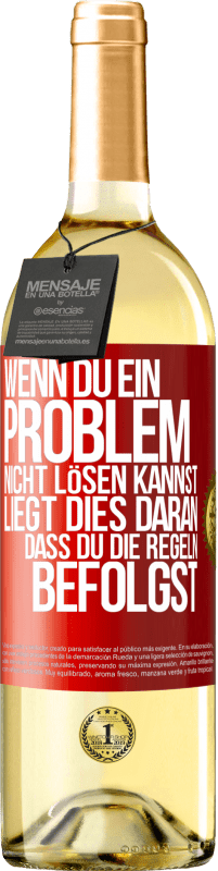29,95 € Kostenloser Versand | Weißwein WHITE Ausgabe Wenn du ein Problem nicht lösen kannst, liegt dies daran, dass du die Regeln befolgst Rote Markierung. Anpassbares Etikett Junger Wein Ernte 2025 Verdejo