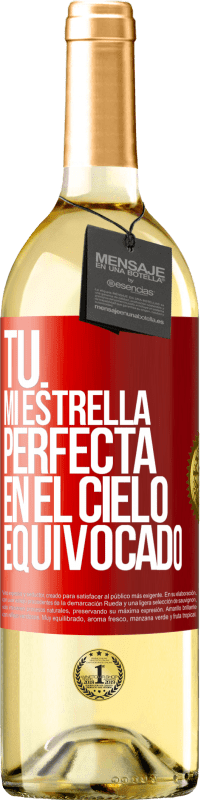 Envío gratis | Vino Blanco Edición WHITE Tú. Mi estrella perfecta en el cielo equivocado Etiqueta Roja. Etiqueta personalizable Vino joven Cosecha 2023 Verdejo