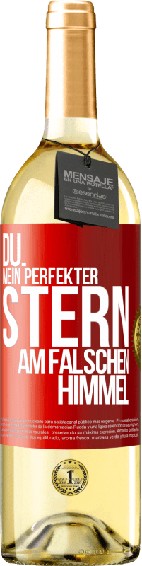 Kostenloser Versand | Weißwein WHITE Ausgabe Du. Mein perfekter Stern am falschen Himmel Rote Markierung. Anpassbares Etikett Junger Wein Ernte 2023 Verdejo