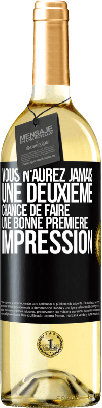 29,95 € Envoi gratuit | Vin blanc Édition WHITE Vous n'aurez jamais une deuxième chance de faire une bonne première impression Étiquette Noire. Étiquette personnalisable Vin jeune Récolte 2025 Verdejo