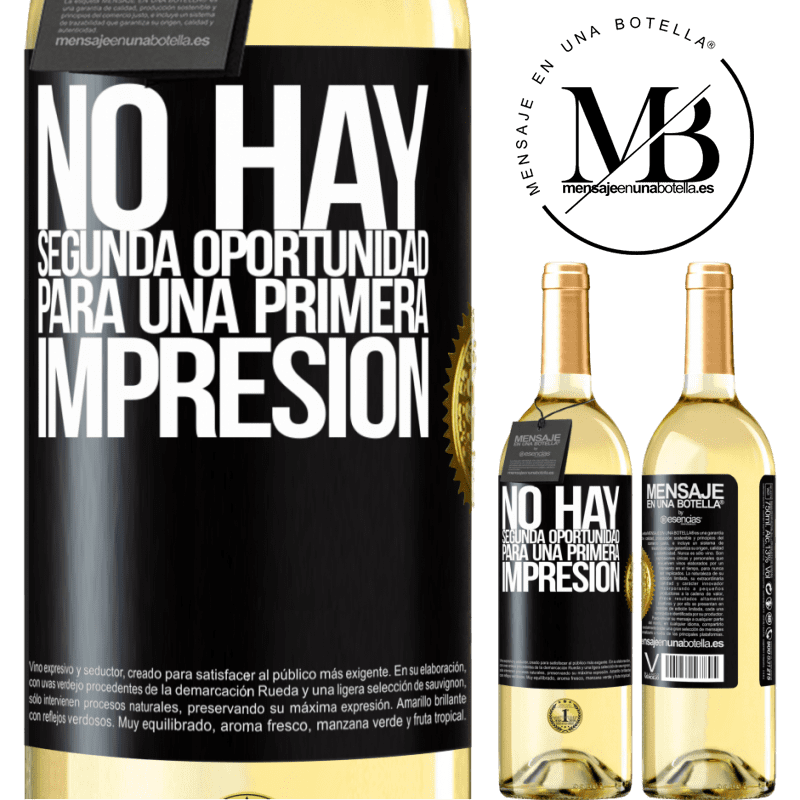 29,95 € Envío gratis | Vino Blanco Edición WHITE No hay una segunda oportunidad para una primera impresión Etiqueta Negra. Etiqueta personalizable Vino joven Cosecha 2025 Verdejo