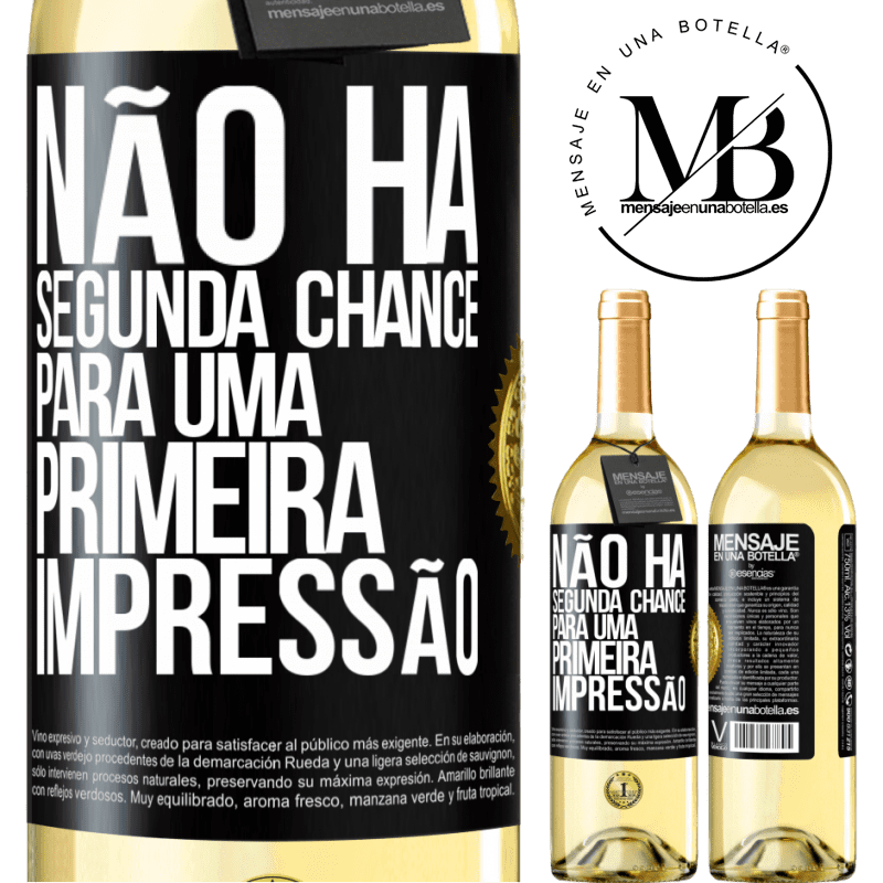 29,95 € Envio grátis | Vinho branco Edição WHITE Não há segunda chance para uma primeira impressão Etiqueta Preta. Etiqueta personalizável Vinho jovem Colheita 2024 Verdejo